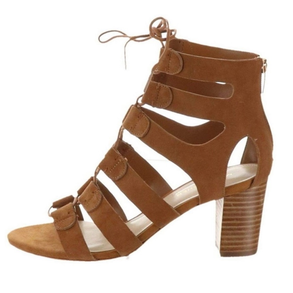 Marc Fisher Paradox Suede Lace Up Block Heel Sandal